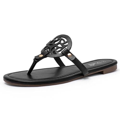 katliu Women's Flat Sandals Flip Flop Sandals Comfortable Dressy Thong Sandals - Image 1