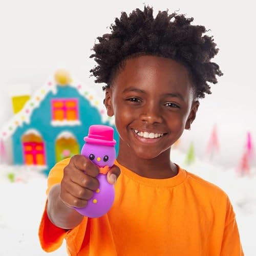 Schylling NeeDoh Squishmas Groovy Glowman - Christmas Squeeze Toy - Satisfying Snow-Like Crunch - 3.5" Tall - Color May Vary (Pack of 1) thumbnail 2