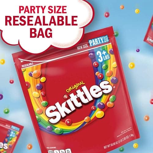 SKITTLES Original Summer Chewy Candy, Party Size, 50 Oz Resealable Bulk Candy Bag thumbnail 5