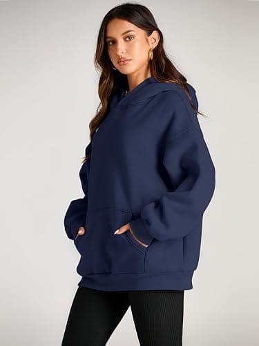 Trendy Queen Womens Oversized Hoodies Fleece Sweatshirts Fall Fashion 2025 Pullover Sweaters Winter Clothes - Navy - Medium thumbnail 3