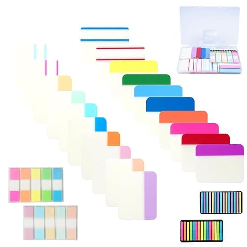 AolinEra 1200 PCS Tab Sticky Notes,2 Inch Sticky Index Tabs,24 Sets Colorful Divider Binder Thin Annotation Organize Sticky Notes,Post It Signature Tabs - Image 1