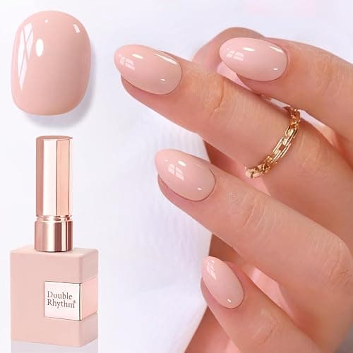 Double Rhythm 0.5 Oz Gel Nail Polish Neutral Natural Same Color Same Bottle Translucent Light Milky Pastel 15ML Manicure French Design Art DIY at Home (Nude Pink-A1515) - Image 1