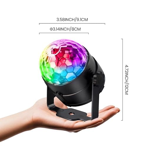 NEQUARE Disco Ball DJ Party Lights Sound Activated with Remote Control Strobe Lamp 7 Modes Stage Light for Home Room Dance Parties Karaoke Halloween Christmas Birthday Decorations[3-Pack] thumbnail 3