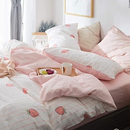 LifeTB Pink Plaid Fitted Sheet Twin Bedding Sheet Cotton Kids Girls Fitted Sheet Grid Bottom Sheet Deep Pocket Checkered Mattress Cover Twin Bedding for Teens Boys Women Adults - Twin - Pink Plaid - Image 1