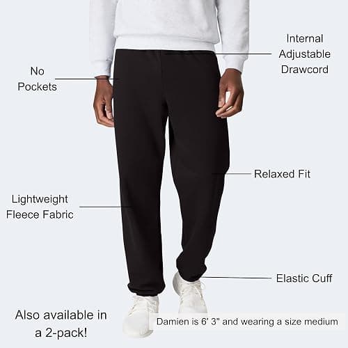 Hanes Men's Ecosmart Best Sweatpants, Athletic Lounge Pants with C"ed Cuffs thumbnail 3