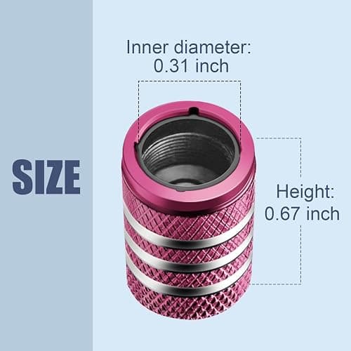 Tire Valve Stem Cap Cover - (5 Pack) Tire Air Cap Metal with Plastic Liner Corrosion Resistant Leak-Proof American Flag for Car Truck Motorcycle Bike Pink thumbnail 3