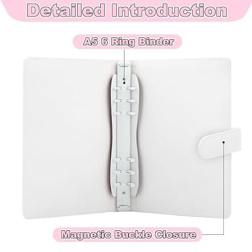 A5 Kpop Photocard Binder with 30 Pack 4-Pocket Pages, 6 Ring Album with 240 Card Slots - PU Leather Cover white thumbnail 5