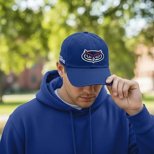 Desert Cactus Florida Atlantic University Baseball Hat FAU Owls Brimmed Embroidered Hats Cap Adjustable Cloth Strap Adult (Style C) Blue thumbnail 5