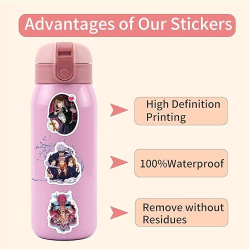 Jujutsu Kaisen Stickers for Kids,55PCS Jujutsu Kaisen Stickers,Hot Cartoon Anime Vinyl Sticker for Water Bottle Laptop Phone Scrapbooking Journaling for Adults Teens for Party Supply Favor Decor thumbnail 5