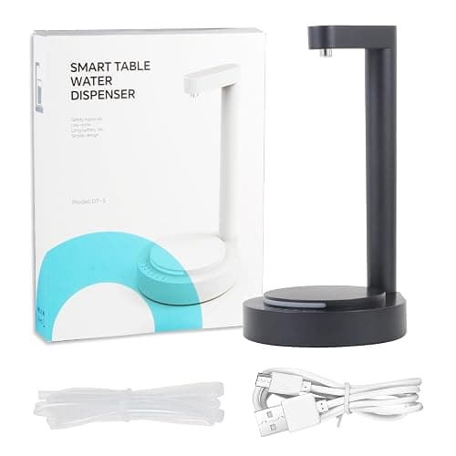LED Bedside Water Dispenser,Desktop Water Bottle Dispenser,New upgrade LED Light and Touch buttons, Portable 5 Gallon Water Dispenser,with 7 Levels Pumping and Light,Suitable for Home, Office, (white) - Black thumbnail 8