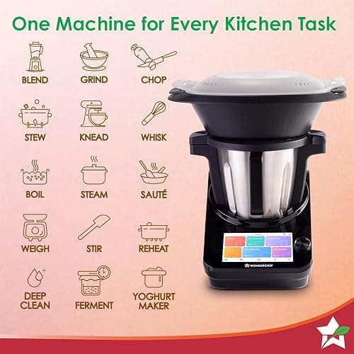 Wonderchef Chef Magic | All-in-One Kitchen Robot for Indian & International Cuisine | Automatic Chopping, Sautéing, Stirring, Kneading... | Mobile App | Recipes by Chef Sanjeev Kapoor | 2 Yr Warranty thumbnail 8