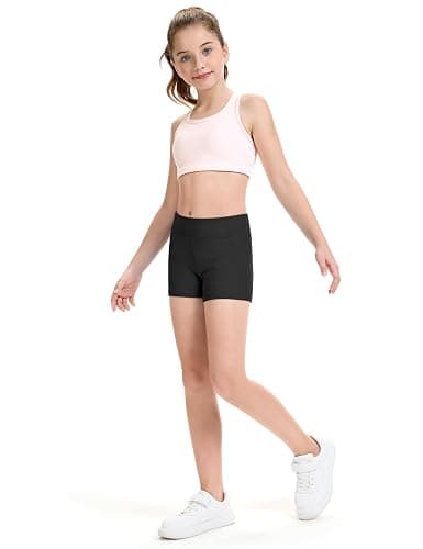 HASMES 3 Pack Girls Athletic Shorts Biker Dance Gymnastics Spandex Yoga Running Shorts for Kids 5-14 Years thumbnail 6