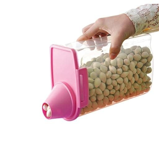 PISSION Pet Food Storage Container with Graduated Cup and Seal Buckles Food Dispenser for Dogs Cats (Pink) thumbnail 3