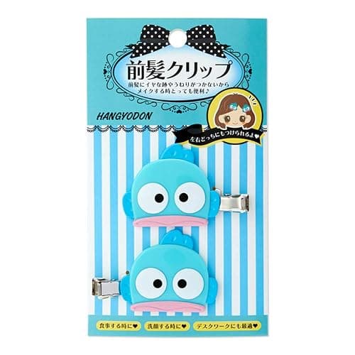 Sanrio 707473 Hangyodon Bangs Clip, 1.6 x 0.4 x 1.5 inches (4 x 1 x 3.8 cm), 2 Pieces - Image 1