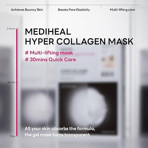 Mediheal Hyper Collagen_Collagen Real Deep Mask 4pcs | Collagen Gel Mask for Multi-lifting Care | Achieves Bouncy Skin | Boosts Pore Elasticity | 30mins Quick Care | Extra Hydration thumbnail 3