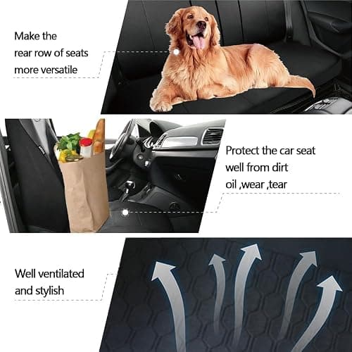 Chifeng Full Set Universal Car Seat Covers for Ford Edge Fiesta Focus Ka+ plus Kuga Mondeo Puma – Front and Rear Split Bench Car Seat Cover - Polyester seat cover (Grey) thumbnail 6