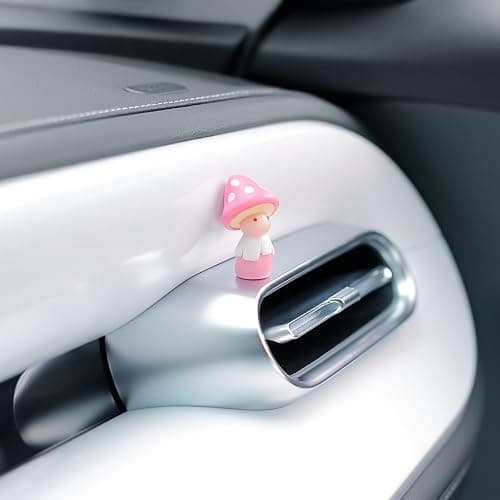 YGMONER Car Interior Mini Mushroom Frigurines Dashboard Decorations Pack of 4 Cute Decoration for Vehicle Room Cake (Mushroom) thumbnail 5