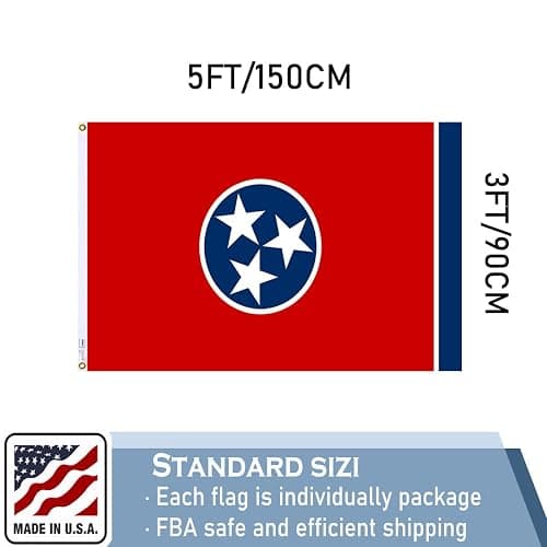 KEYCA Embroidery Tennessee Flags 3x5 Outdoor Heavy Duty Double Sided 340D Nylon Vivid Color Anti-Fading with 2 Brass Grommets for Home/Company/Indoor Outdoor Decoration thumbnail 6