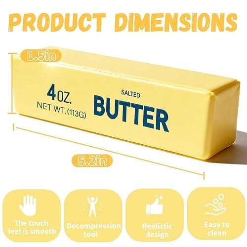 Slow Rising Squishy Butter Squeeze Toys Pack Sensory Stress Relief Squishies Soft & Stretchy Fidget Toys for Anxiety Relief Party Favors Dumpling Squishy Butter (1pc) thumbnail 2