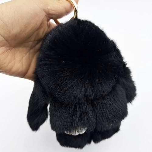 Unpafcxddyig Bunny Keychain Cute Rex Rabbit Fur Keychain Car Handbag Keyring thumbnail 5
