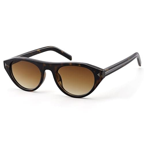 AZorb Retro Small Oval Cat Eye Sunglasses for Women UV Protection Shades | Trendy Narrow Cat Eye Round Shades, Lightweight & Comfortable, Versatile Fashion Accessory, Flattering for Most Face Shapes - Image 1
