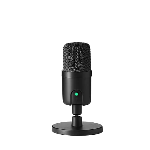 Amazon Basics USB Condenser Microphone for Streaming, Recording, and Podcasting on PC, Plug and Play, Cardioid Pickup, Adjustable Stand with 360° Rotation, 5.8 x 3.4 inches, Black - Image 1