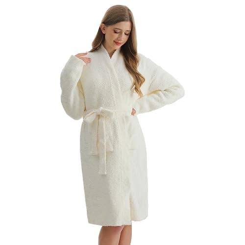 bearberry Cozy Robe Lightweight Soft Plush Bathrobe with Pockets for Women - Image 1