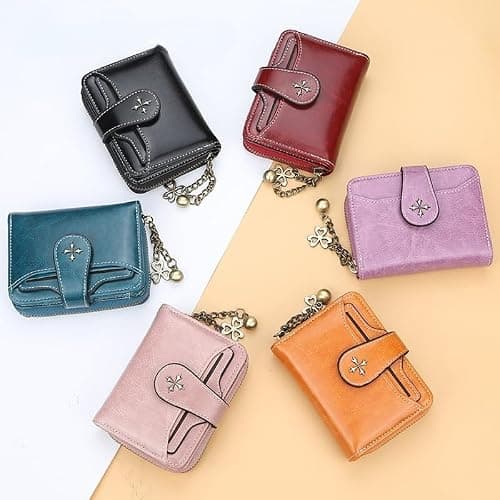 GGOOB Small Wallet for Women Zip Bifold Vintage Wallet Goth Purse Mini Leather Cash Wallets with Zipper Coin Pocket thumbnail 5