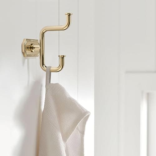 SAILING 2 Pack Coat Hooks Champagne Gold Towel Hooks Robe Hooks Decorative Wall Hooks for Bathroom Bedroom Kitchen Towel Robe Clothes Cabinet Closet Bathroom Hardware thumbnail 4