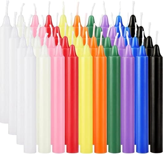 YOROXRG 40 Pack Spell Chime Candles-4 Inch Multi-Colored Taper Candles Sticks-for Home Decor Kitchen Decor Wedding Decoration-10 Colours thumbnail 7