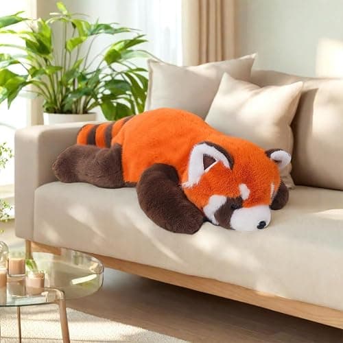Labauxite Red Panda Plush Stuffed Animal - Sleeping Plush Toy Pillow, Cute Hugging Plushie, Room Decor, Christmas Birthday Gifts for Kids Girls Boys (11.8in) thumbnail 3
