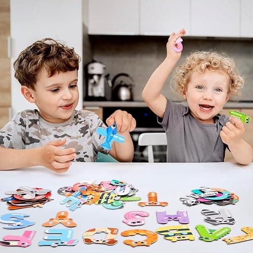 JOYIN Magnetic Letters, Animal Alphabet Fridge Magnets for Toddlers 3 4 5 Years Old, 26 Uppercase Refrigerator Magnets, Large Size ABC Educational Spelling Learning Toys for Kids thumbnail 2