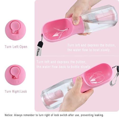 Cibaabo Dog Water Bottle with Food Container & Poop Bag Holder, Travel Water Bowl, Portable Pet Dispenser, Dog Gifts Stuff Accessories Items, Puppy Essentials for Yorkie Chihuahua Walking Hiking thumbnail 4