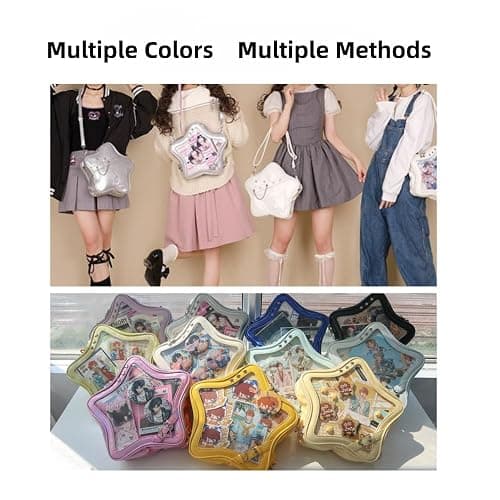 Vobomo Kawaii Ita Bag Backpack Star Pins Display Crossbody Bag with Insert Y2k Aesthetic Cute Handbag for Anime Comic Con (Black) thumbnail 9