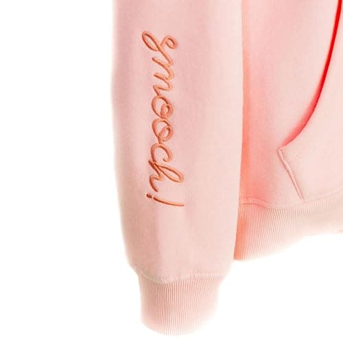 Milkmochabear Official Smooch and Snuggle Pink Black Fleece Hoodie Unisex Drop-Shoulder Milk Mocha Screen Print Embroidered thumbnail 7