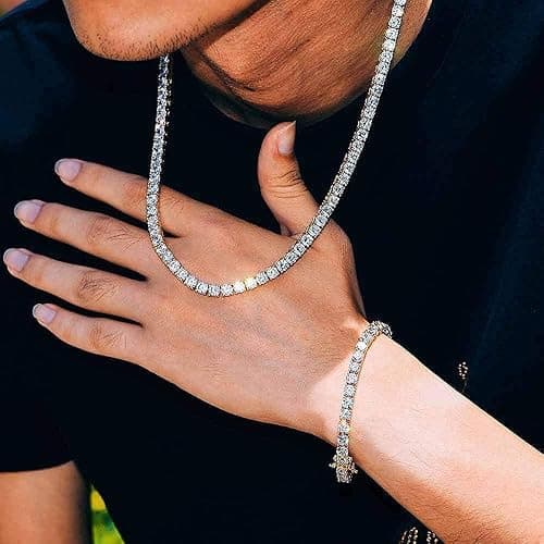 Gemsme 4.0mm CZ Tennis Necklace, 18K White/Yellow Gold Plated 4.0mm Round Cubic Zirconia Classic Tennis Necklace 16-24 Inches thumbnail 8