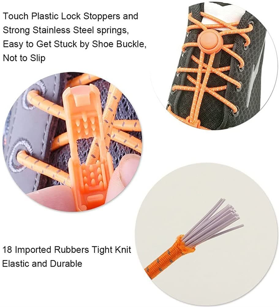 Elastic Shoe Laces No Tie Adjustable Tieless Rubber Shoelaces for Kids and Adults thumbnail 2