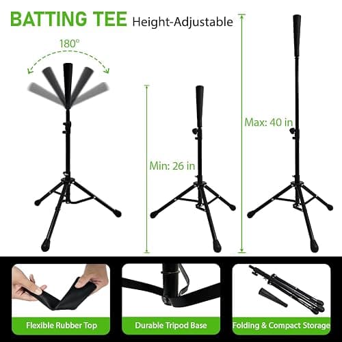 OwinMax 6x6FT Baseball Net, Baseball & Softball Training net with Batting Tee, Strike Zone & Circular Target and Weighted Ball, Portable Design with Compact Storage,Great for Kids thumbnail 7