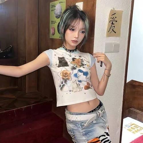 Y2k Graphic Baby Tee Women Grunge Emo Clothes Cute Aesthetic Crop Tops Alt Shirts thumbnail 6