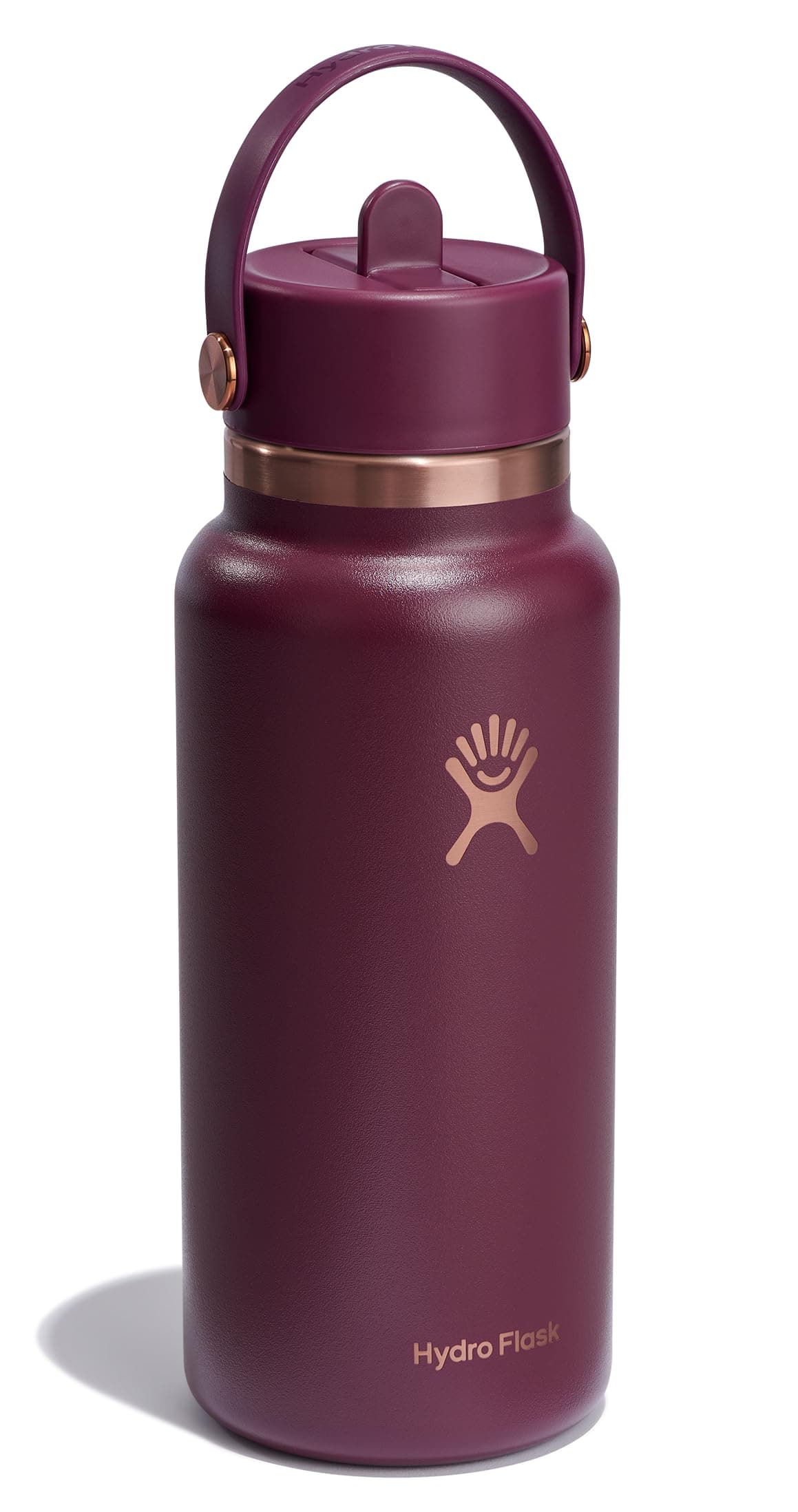 Hydro Flask 32 Oz Wide Flex Straw Cap Black Cherry Rose Gold thumbnail 2