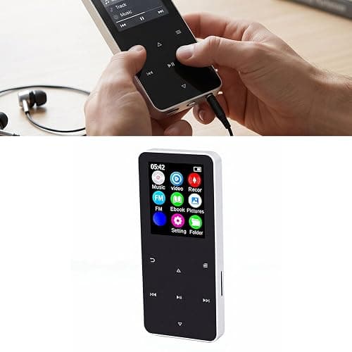 YUEHISY 1.8" LCD MP3 Player, Bluetooth Music Player, HiFi Lossless, FM Radio, Voice Recorder, Expandable 128GB for Sports Gym Travel Gift (Silver) thumbnail 2