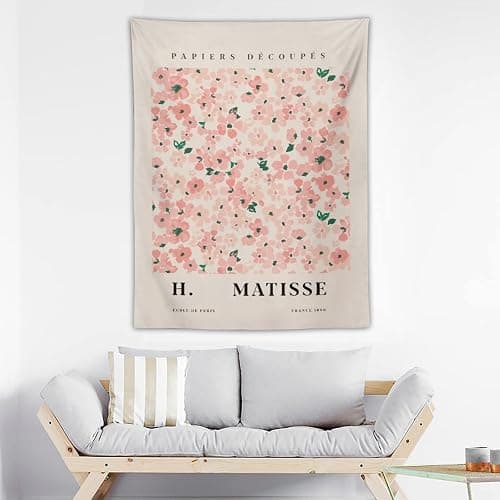 Chordity Danish Pastel Botanical Flower Market Aesthetic Floral Plants Tapestries Wall Hanging Tapestry Decorative Flag For Home Decor Living Room College Dorm Bedroom Banner Poster 30*40 Inch thumbnail 3