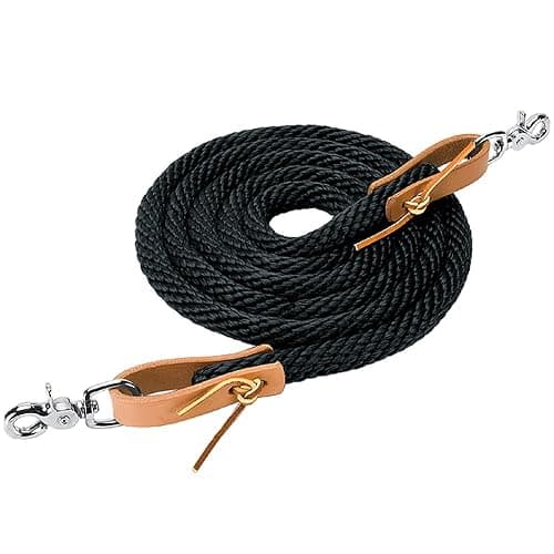 Weaver Leather Poly Roper Rein Black, 3/8" x 8' - Image 1