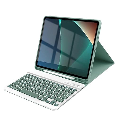 TaIYanG Keyboard Case for iPad Air 13-inch M3/M2/Pro 12.9 (6th & 5th Generation), Detachable Bluetooth Keyboard Case with Pencil Holder,Auto Sleep/Wake for iPad Air 13"(2025&2024)/Pro 12.9,Dark Green thumbnail 9