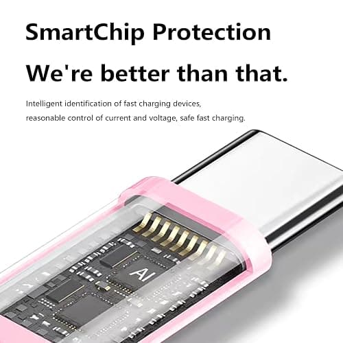 USB C Cable 15FT 1Pack,Extra Long USB-A to USB-C Cable Braided Fast Charger Cord Compatible with iPhone 15,Sony PS5,Samsung Galaxy S23 S22 S21,Note 9 Plus,OnePlus 10 Pro, Nintendo Switch, Moto(Pink) - 15FT - Pink - 1 thumbnail 9