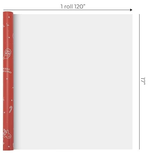 Beautiful Christmas Gift Wrapping Paper Rolls For Small & Medium Size Gifts - Set of 3 Quality Paper Rolls With Cute Designs - Add a Touch of Magic to Every Gift You Wrap - 17 in x 120 in Per Roll thumbnail 8