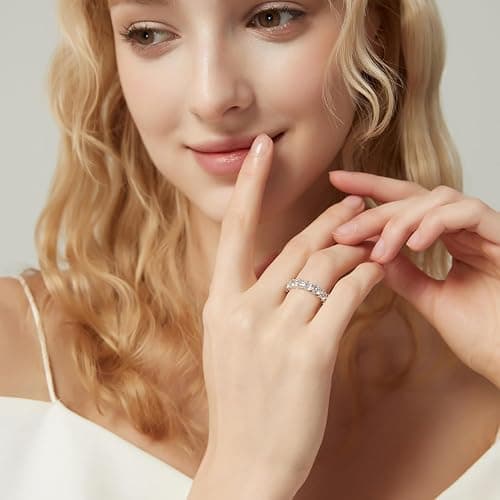 SHINYSO Wedding Band for Women Infinity Heart-Shaped Cubic Zirconia Ring Engagement Stacking Promise Rings for Her Size 4-10 thumbnail 5