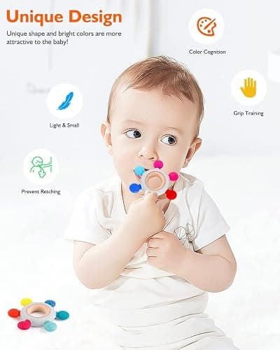 akolik Baby Teething Toys, Teething Relief Toy, BPA Free Baby Chew Toys Infant Toys Newborn Accessories, Teethers for Babies 0-3-6-9-12 Months Old Boys Girls thumbnail 4