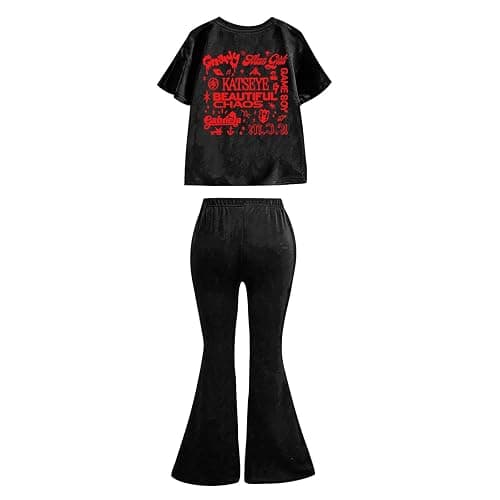 YLDBWDX Kids Katseye Merch Graphic Short Sleeve Shirt and Casual Pants Suit Shirts Set thumbnail 4