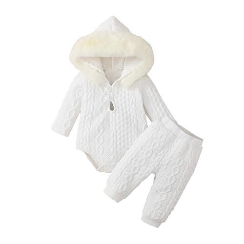 MIEKISA Baby Clothing Sets Girls Hooded Long Sleeve Romper and Pants Outfit - Image 1